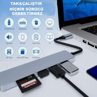 Daytona Airsky Hc-13 Type-C To 3*usb 3.0 4K Ultra Hd HDMI Sd Tf Kart Girişli 6ın1 Çevirici Hub Adaptör - 1